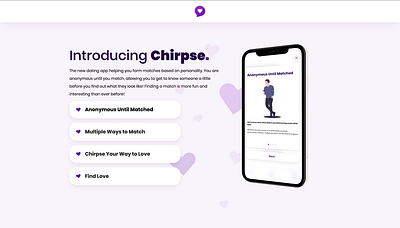 Introducing Chirpse! A new dating app entrepreneurship product design ui ux website