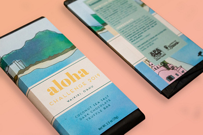 Aloha Challenge chocolate illustration packaging