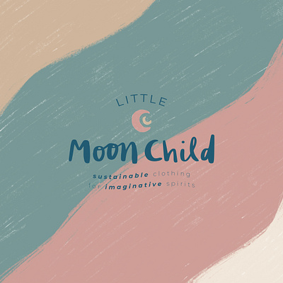 Little Moon Child Brand Identity boho branding boho style branding brand design brand designer brand identity branding branding design childrens clothing brand earthy branding moon illustration playful branding