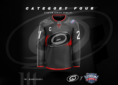 Category Four Stadium Series Jersey Design branding carolina category four hockey hurricanes illustration jersey design logo nhl racing raleigh series sports stadium