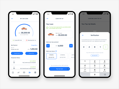 Car Loan Top Up banking finance fintech invest loan loans money ui