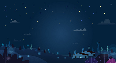 Noche adobe aftereffects animación animation barcelona design illustration landscape mexico tree vector