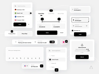 Inputs Component 😃🔥 app buttons carts checkbox components dashboard design design system dropdown fields input input box kit menu minimal mobile navigation tabs ui