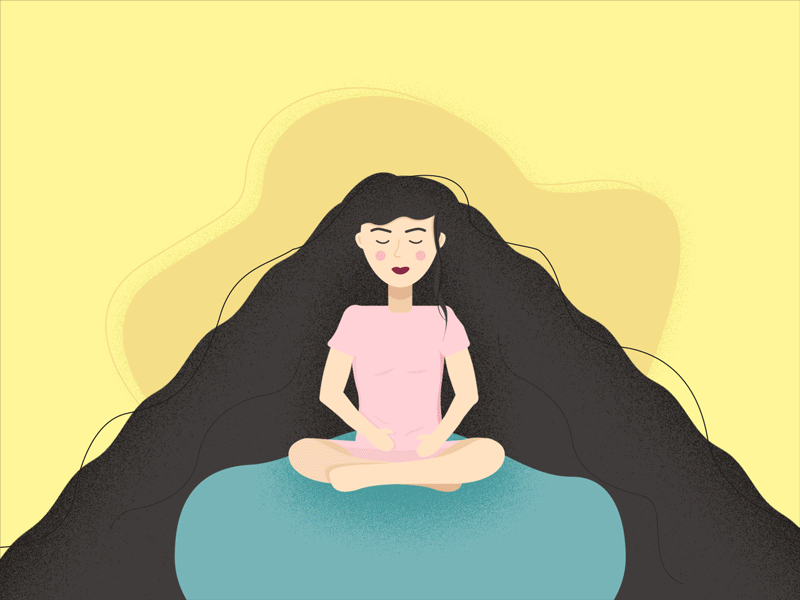 Meditate animation illustration motion graphics vector