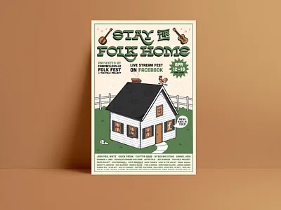 Stay the Folk Home Poster brand identity brand identity design branding design illustration illustrator lettering poster typography vector