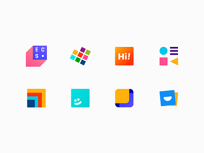 Square Base Colorful Logo Collection alternative app branding color design dribbble graphic icon logo ui vector