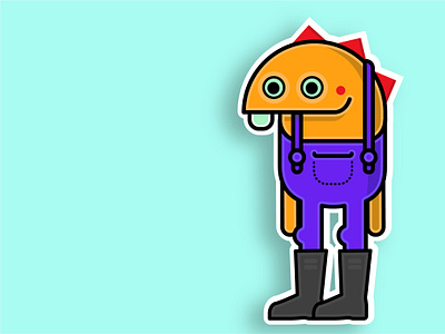 doop6 adobe illustrator bold cartoon character design flat illustration minimal vector