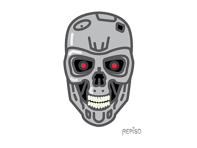 Terminator adobe adobe illustrator art character design confinement dessin illustrateur illustration illustrator james cameron minimal art robot skynet t 800 t2 terminator vector