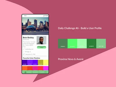 DUIC 6 daily ui daily ui 006 dailyui dailyui 006 ui ui design uidesign user interface design userinterface userprofile userprofileui