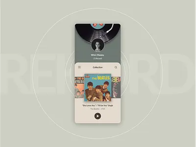 User Profile Design for REKORD challenge clean concept daily ui 006 dailyui design green interface oldschool product product design ui ui ux ui design user profile userexperience userinterface vintage vinyl vinyl record
