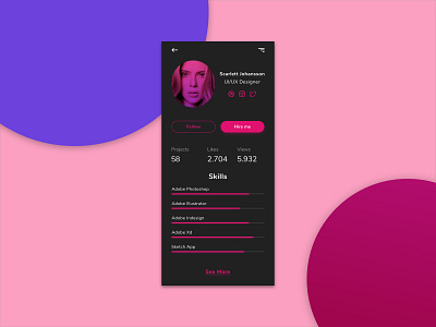 Daily UI 006 | User Profile app challenge daily dailyui dailyui006 dailyuichallenge design iphonexsmax mobile mobileapp page profile ui ui006 uidesign uiux user userprofile uxdesign web