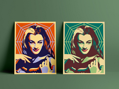 LILY MUNSTER POSTER jpg flat halloween handdrawn horror art horror fan horror illustration illustration lilymunster portrait portrait art poster vector vector portrait vintage horror