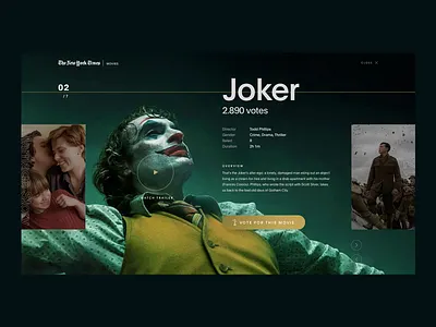 —NYT, Oscars nominees 02 design hero hero image hero section joker joker movie landing landing design landing page design landingpage ui ui ux ui design uidesign uiux web web design webdesign website website design