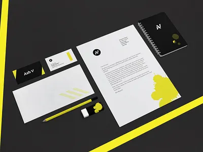 Ash V 2020 stationery set branding design indentity logo mockup