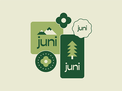 Juni Brand Concept 60s 70s agency branding branding design digital digital illustration digital marketing illustration mountain mountain logo park retro tree tree logo treehouse vector vintage