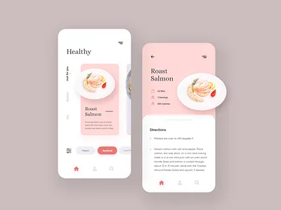 Cooking Healthy Recipe app branding button cooking design icon menu mobile typography ui ux welcome