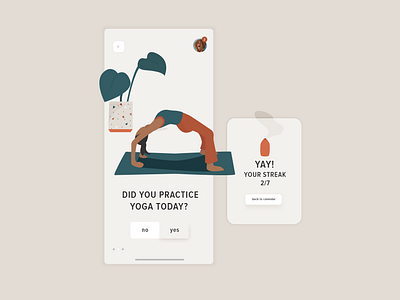 UI #01 / Yogi Calendar daily ui dailyui design fullwheelpose illustration mobile design mobile ui ui ui design uidesign uiux ux vector yoga app