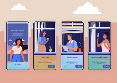 Onboarding screens for Gate pass App design illustration mobile mobile app onboarding onboarding screen product design ui ui ux ux