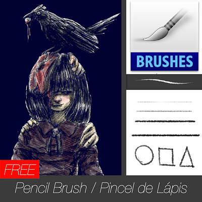 Free brush - Pencil Brush animated animation art brush brushes digital draw drawing free freebie freebrush illustration