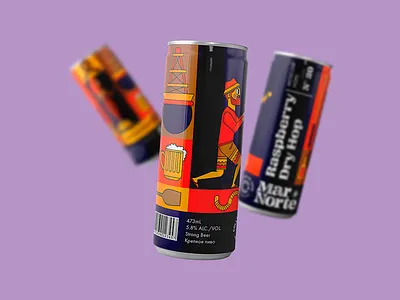 MAR NORTE beer beer art beer can beer label illustration ilustración jhonny núñez