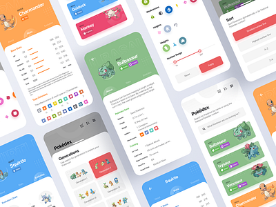Pokédex App android app clean design figma illustration ios pokedex pokemon ui ux