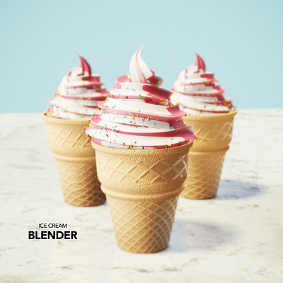 Ice cream 3d 3d art blender blender 3d blender3d blender3dart design ice cream icecream