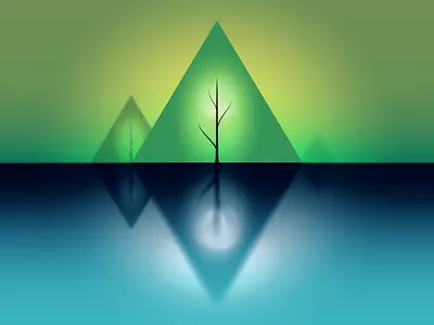 Mellow Monday after effects aftereffects animated animation calm guitar illustration reflection tree