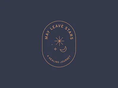 May Leave Stars Logo brand brand design branding cancer gold healing journey logo logo design moon navy star stars