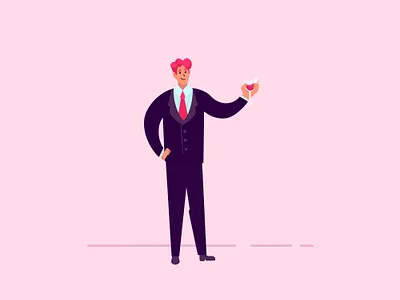 Businessman 2d businessman character dribbble flat design guy illustration inspirations rich shot simple vector