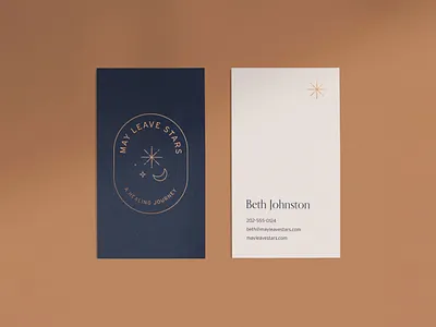 May Leave Stars Business Cards brand brand identity branding business card gold healing journey print stars stationery