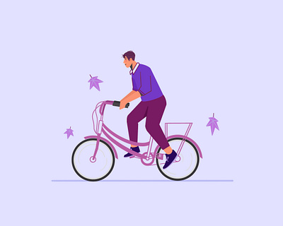 Guy on a Bike 2d bike biker character drama dribbble flat design illustration inspirations shot simple vector