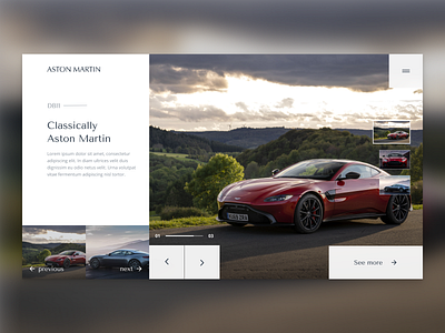 Concept | Aston Martin | Product Page aston martin cars clean clean ui concept dribbblers minimal minimalist redesign ui uidesign web web design