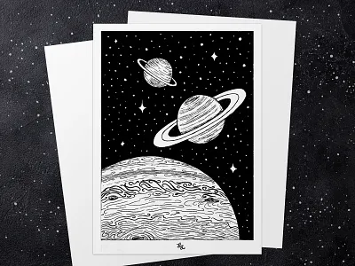 "Space One" | Space Series | Ink Illustration drawing galaxy illustration ink space universe
