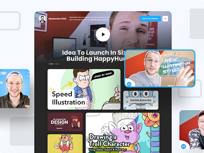 YouTube Gallery Site blog branding gallery interface mosaic site ui ui design ux ux design video video gallery webdesign website youtube youtuber