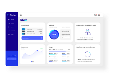 Personal Finance Dashboard desktop app interfacedesign tablet ux