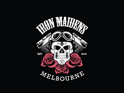 Iron Maidens MC Simplified Patch Logo brand identity club logo motorcycle vector