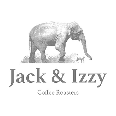 Logo Design Jack & Izzy Coffee Roasters art branding cat coffee coffeeshop company branding corporate branding design elephant engrave illustration logo logo a day vector vector art vintage logo