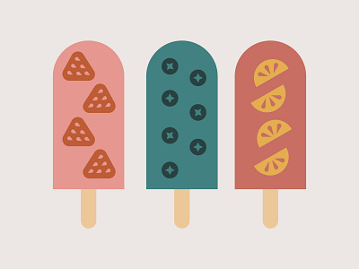 Fruity Popsicles fruit fruit illustration graphic icecream illustration illustration design popsicle