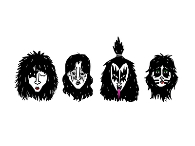 KISS adobe photoshop band doodle doodleart illustration kiss make up music rock