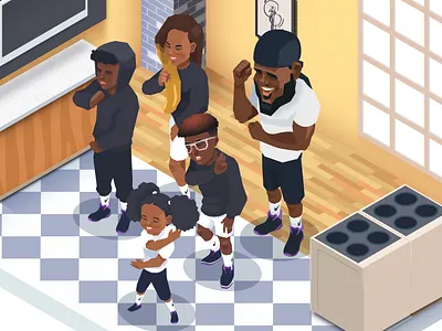 Isometric Caricature basketball caricature dance illustration isometric isometric art isometric design isometric illustration room