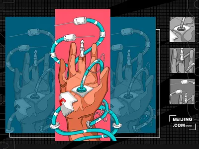 Injured hand app illustration