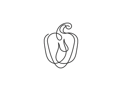 hot pepper abstract chilli design hot illustration line line art lineart linework logo minimalist modern monogram pepper simple