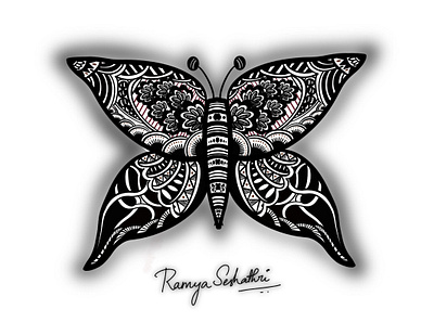 Butterfly - Digitangle butterfly digital digitangle zenart zentangle