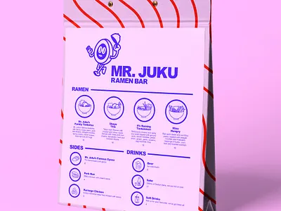 Mr. Juku Menu branding design illustration illustrator logo menu menu bar menu design
