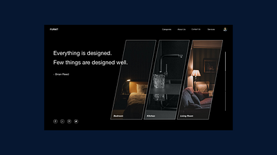 Furniture landing page color design ui web