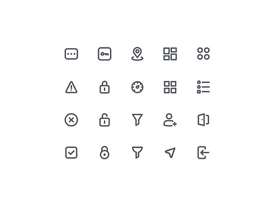 Essential Icons V02 add cancel dashboard error exit filter icon icon design icon set iconography icons location lock navigation password sorting success ui