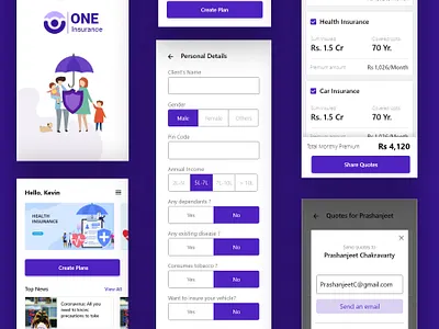 Insurance Mobile App - UX Case study fintech app insurance app mobileui outsystems development ui uiux