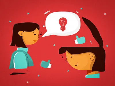 Learning from Feedback Illustration animation app branding design editorial feedback icon illustration illustrator interface learning listening team ui ux vector vector illustration web website women