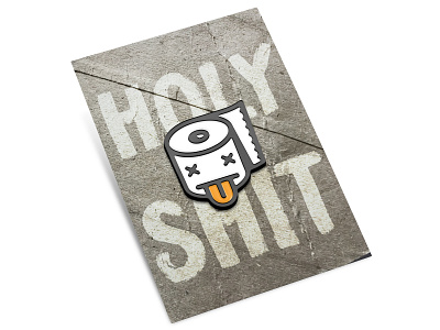 holy shit illustration merchandise pin