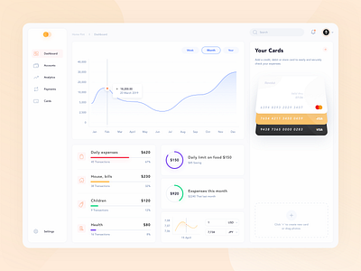 Incomes / Expenses - app 🔥 account app cards chart dashboard desktop finance income menu sidebar stats tax ui